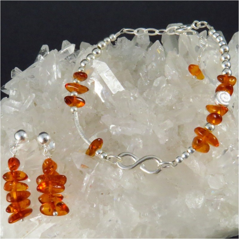 Conjunto infinito ámbar y plata Conjunto infinito ámbar y plata