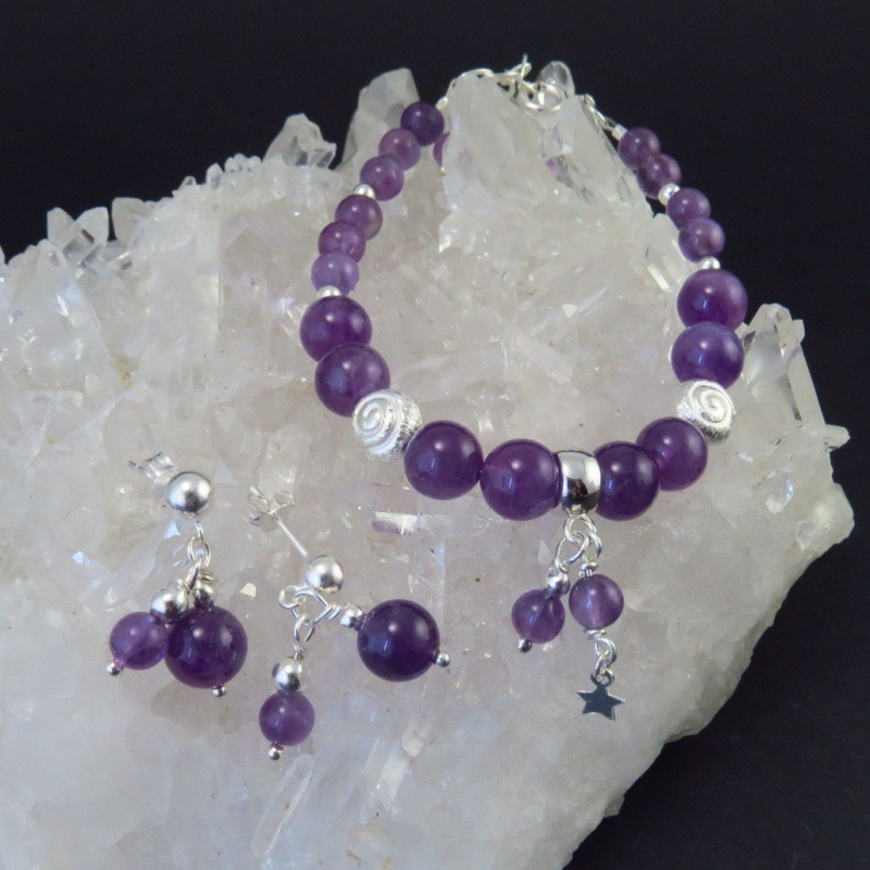 Conjunto amatista y plata Conjunto amatista y plata